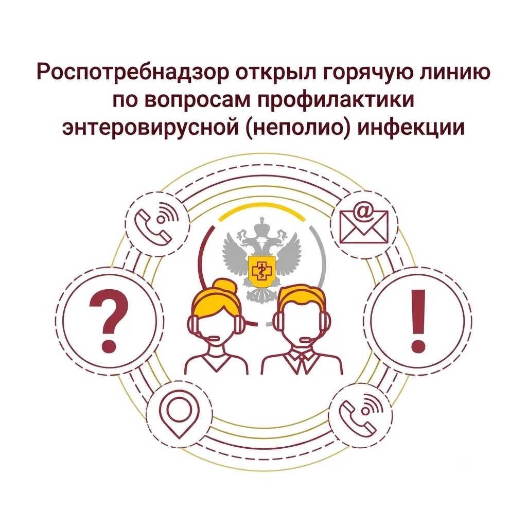 Роспотребнадзор проведет Всероссийскую горячую линию по вопросам профилактики энтеровирусной (неполио) инфекции